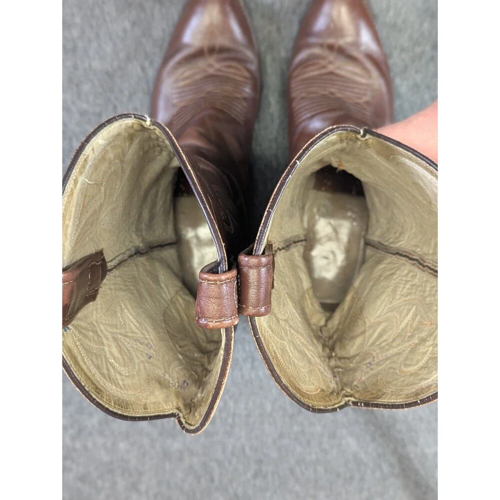 Vintage Dan Post 6851 Mens Brown Leather Cowboy Boots 8.5 D 80s-90s